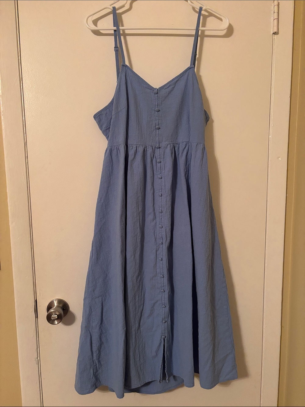 Universal Thread Sky Blue Button-Front Midi Sundress 100% Cotton